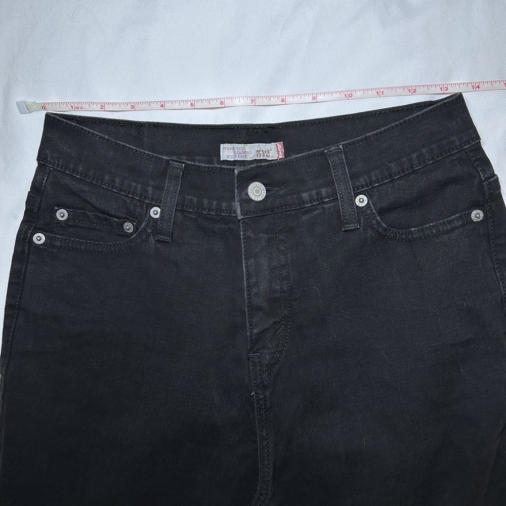 Levi's 512 Womens Size 10M Perfectly Slimming Bootcut Black Denim Jeans - Picture 7 of 10